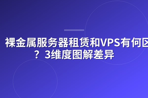 裸金属服务器租赁和VPS有何区别？3维度图解差异